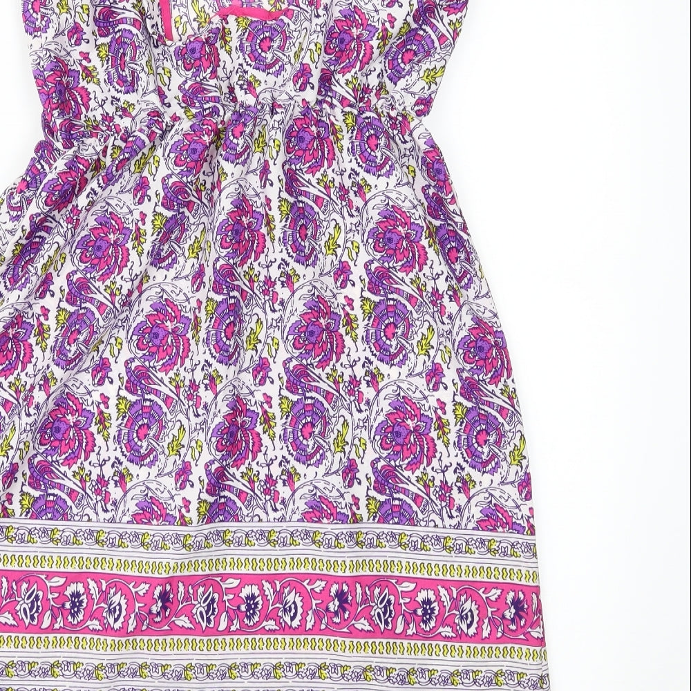 Ocean Club Womens Purple Floral  Slip Dress  Size 6