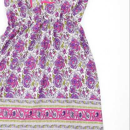 Ocean Club Womens Purple Floral  Slip Dress  Size 6