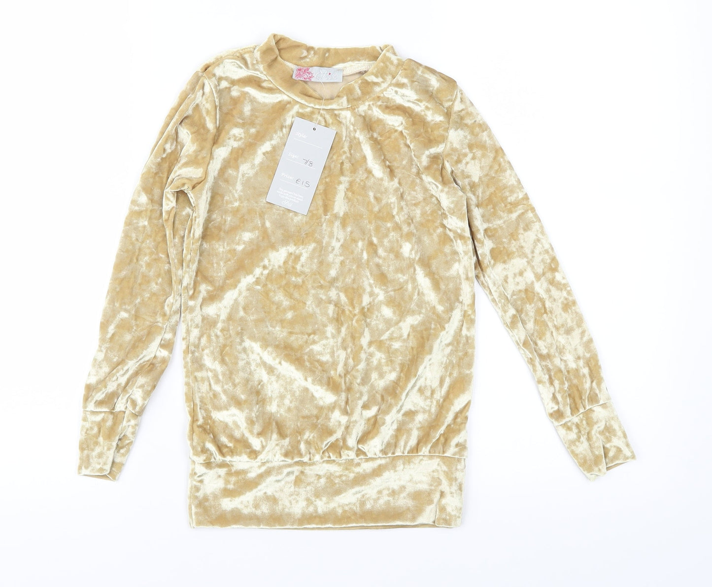 Silk Girls Gold  Velour Pullover Sweatshirt Size 7-8 Years