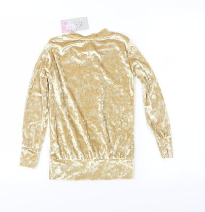 Silk Girls Gold  Velour Pullover Sweatshirt Size 7-8 Years