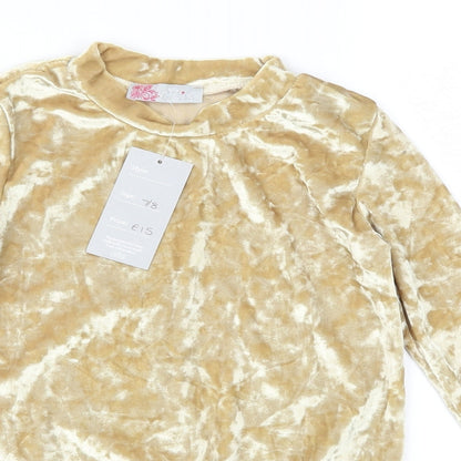 Silk Girls Gold  Velour Pullover Sweatshirt Size 7-8 Years