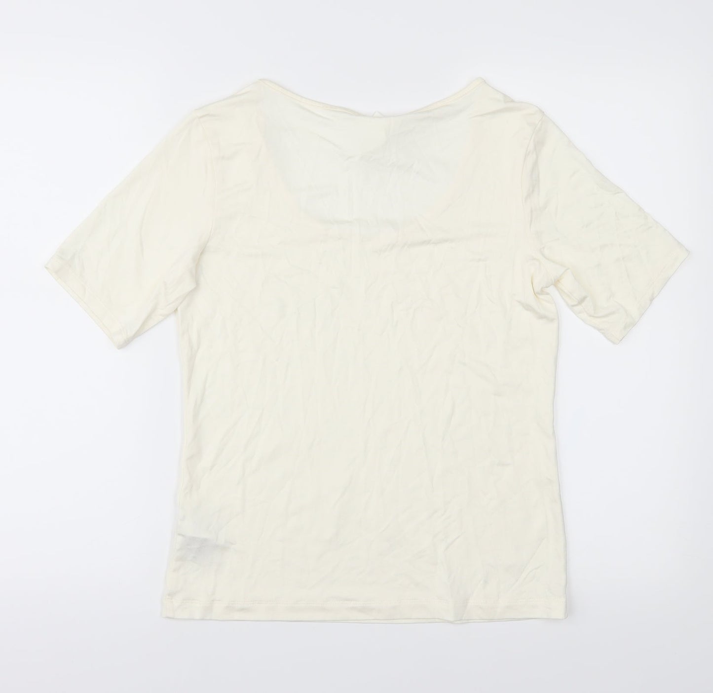 H&M Womens Ivory   Basic T-Shirt Size M  - Slinky feel