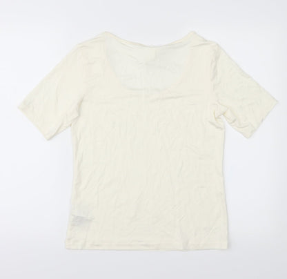 H&M Womens Ivory   Basic T-Shirt Size M  - Slinky feel