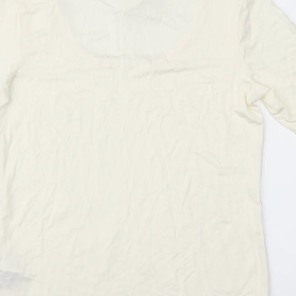 H&M Womens Ivory   Basic T-Shirt Size M  - Slinky feel