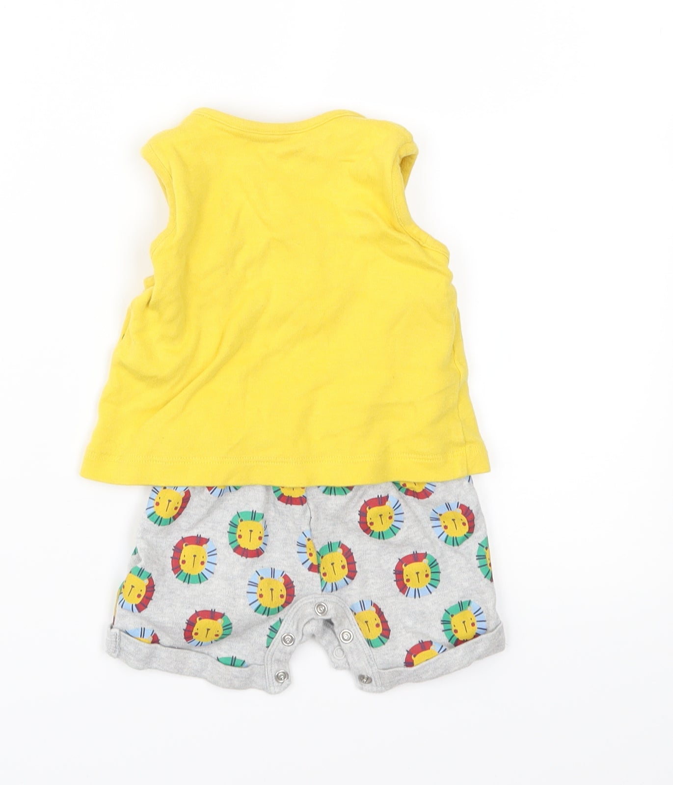 Mini Club Baby Yellow  Jersey Romper One-Piece Size 6-9 Months  - Lion
