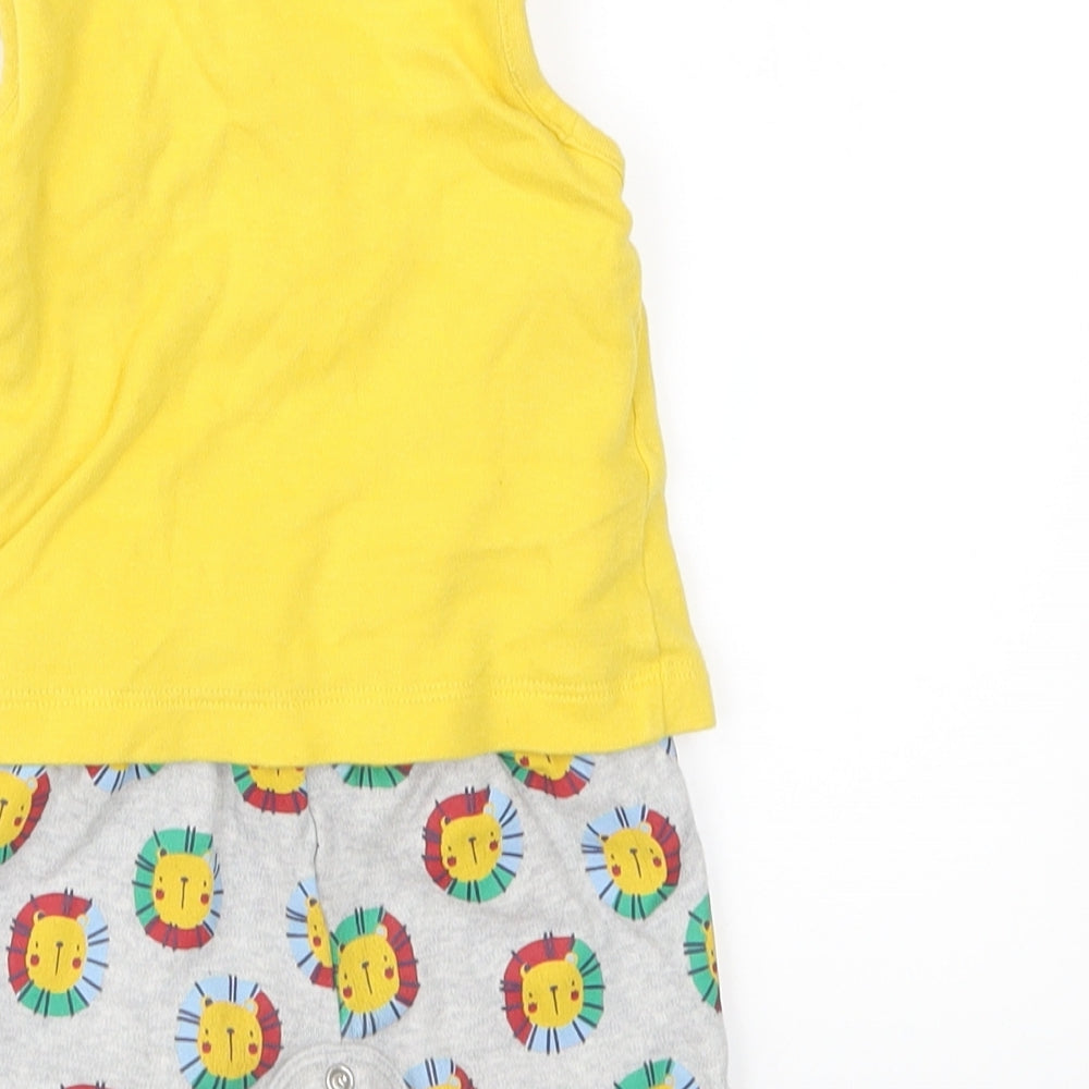 Mini Club Baby Yellow  Jersey Romper One-Piece Size 6-9 Months  - Lion