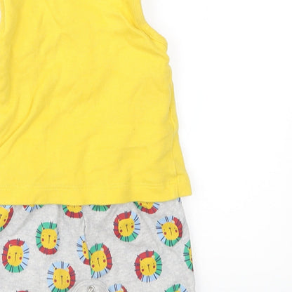 Mini Club Baby Yellow  Jersey Romper One-Piece Size 6-9 Months  - Lion