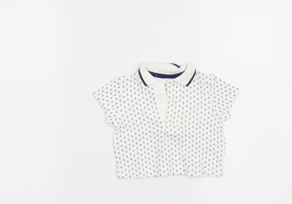 Little Me Boys White   Basic T-Shirt Size 6-9 Months  - Anchor