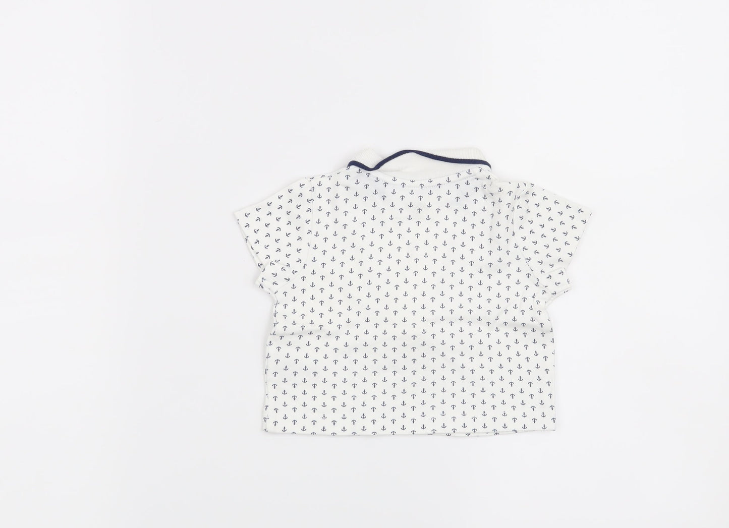 Little Me Boys White   Basic T-Shirt Size 6-9 Months  - Anchor