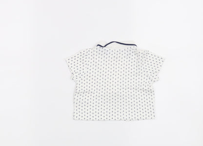 Little Me Boys White   Basic T-Shirt Size 6-9 Months  - Anchor