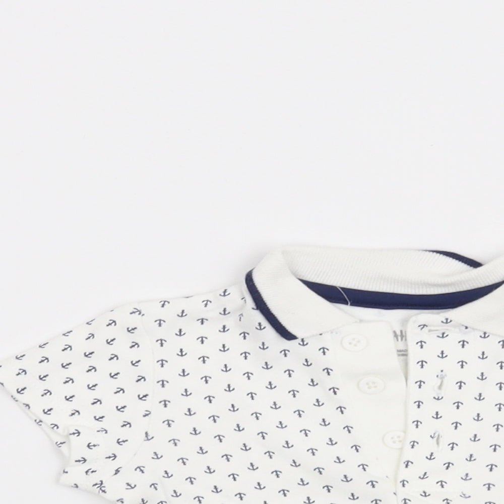Little Me Boys White   Basic T-Shirt Size 6-9 Months  - Anchor