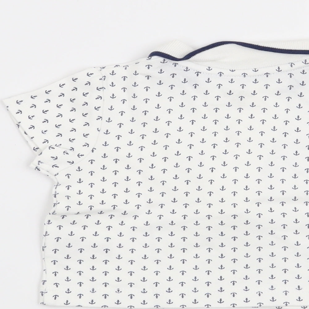 Little Me Boys White   Basic T-Shirt Size 6-9 Months  - Anchor
