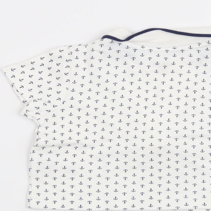 Little Me Boys White   Basic T-Shirt Size 6-9 Months  - Anchor
