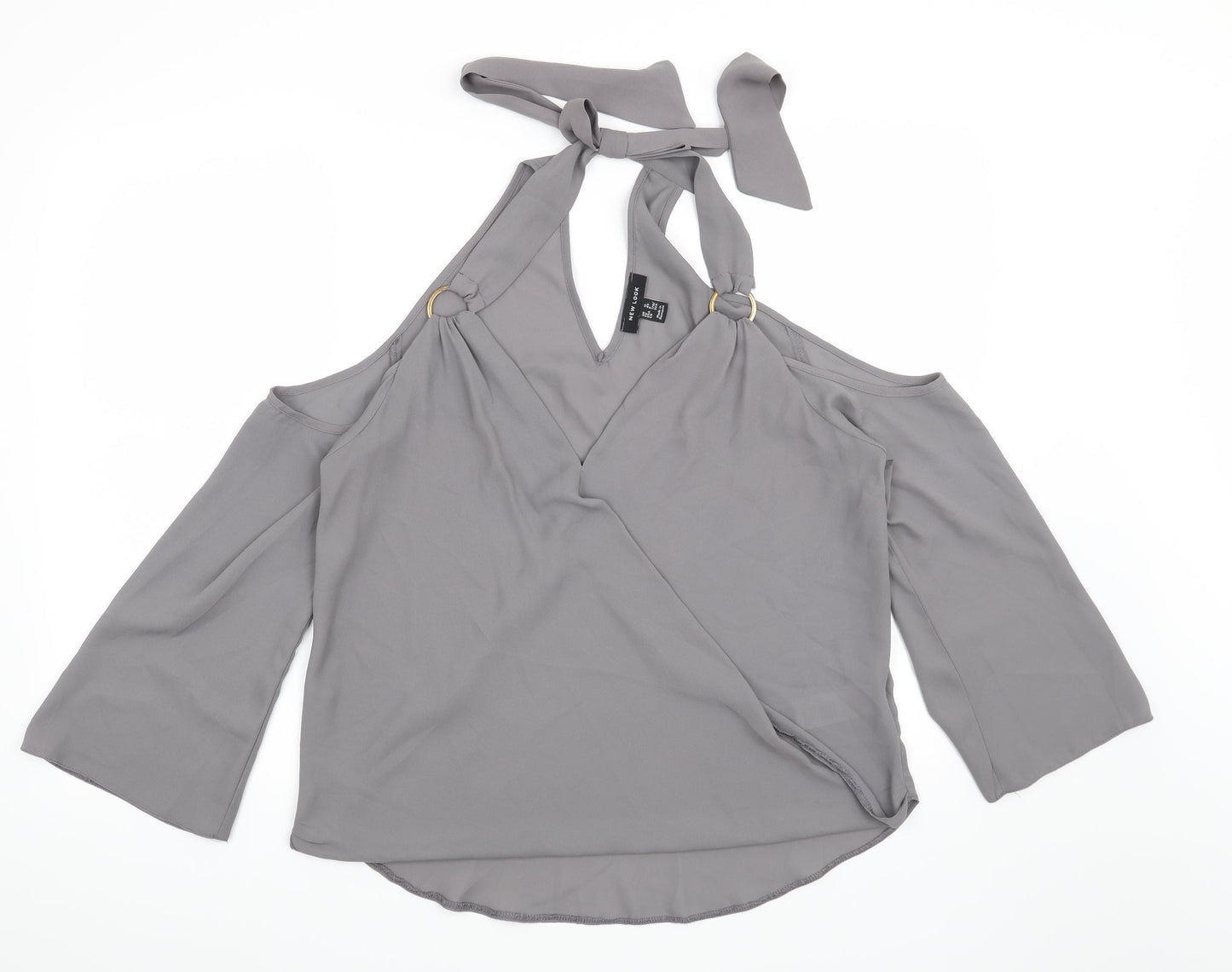 Womens UK Size 12 New Look Grey Basic Blouse