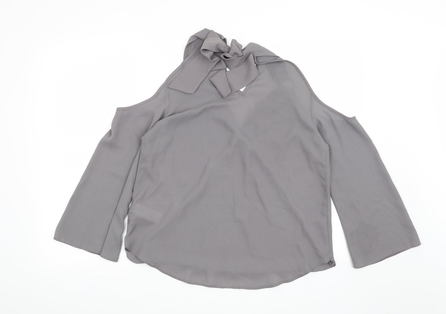 Womens UK Size 12 New Look Grey Basic Blouse
