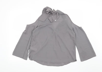 Womens UK Size 12 New Look Grey Basic Blouse