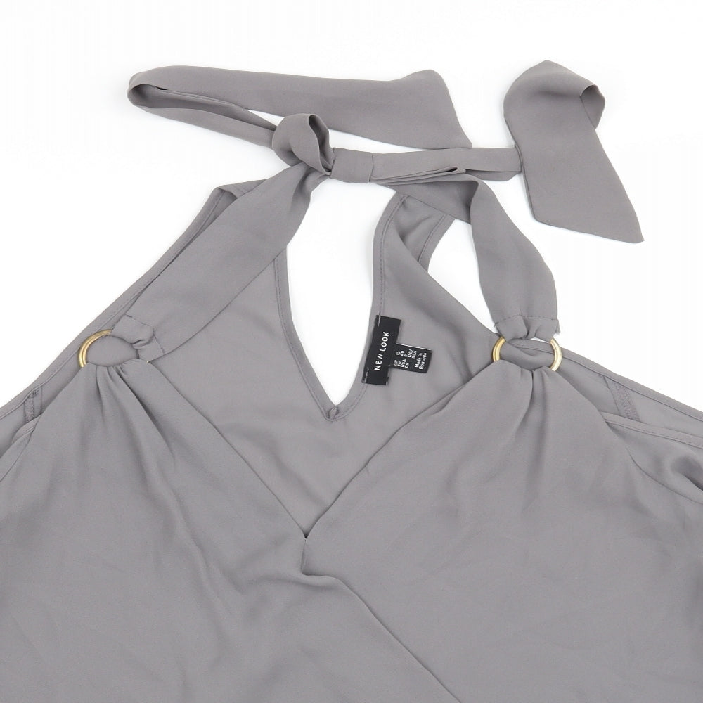 Womens UK Size 12 New Look Grey Basic Blouse