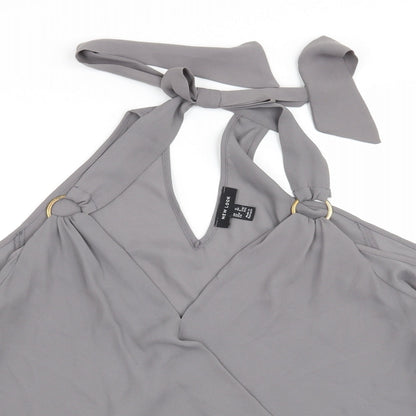 Womens UK Size 12 New Look Grey Basic Blouse