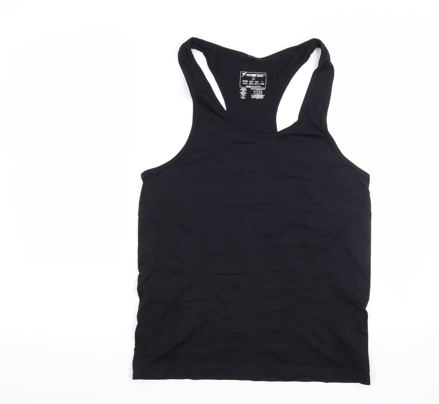 Womens UK Size 14 Workout Black Basic T-Shirt