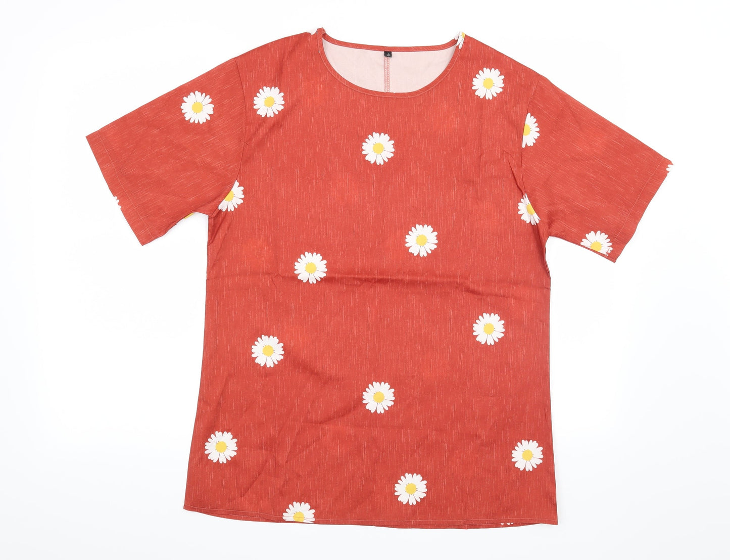 Womens UK Size S Preworn Orange Basic Blouse