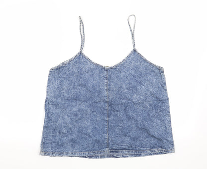 Womens UK Size 14 DENIM CO Blue Basic Blouse