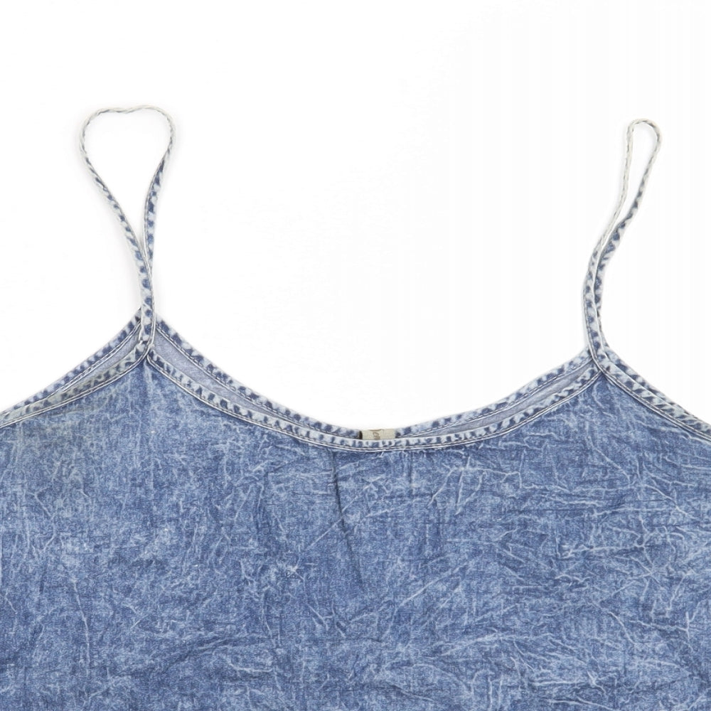 Womens UK Size 14 DENIM CO Blue Basic Blouse