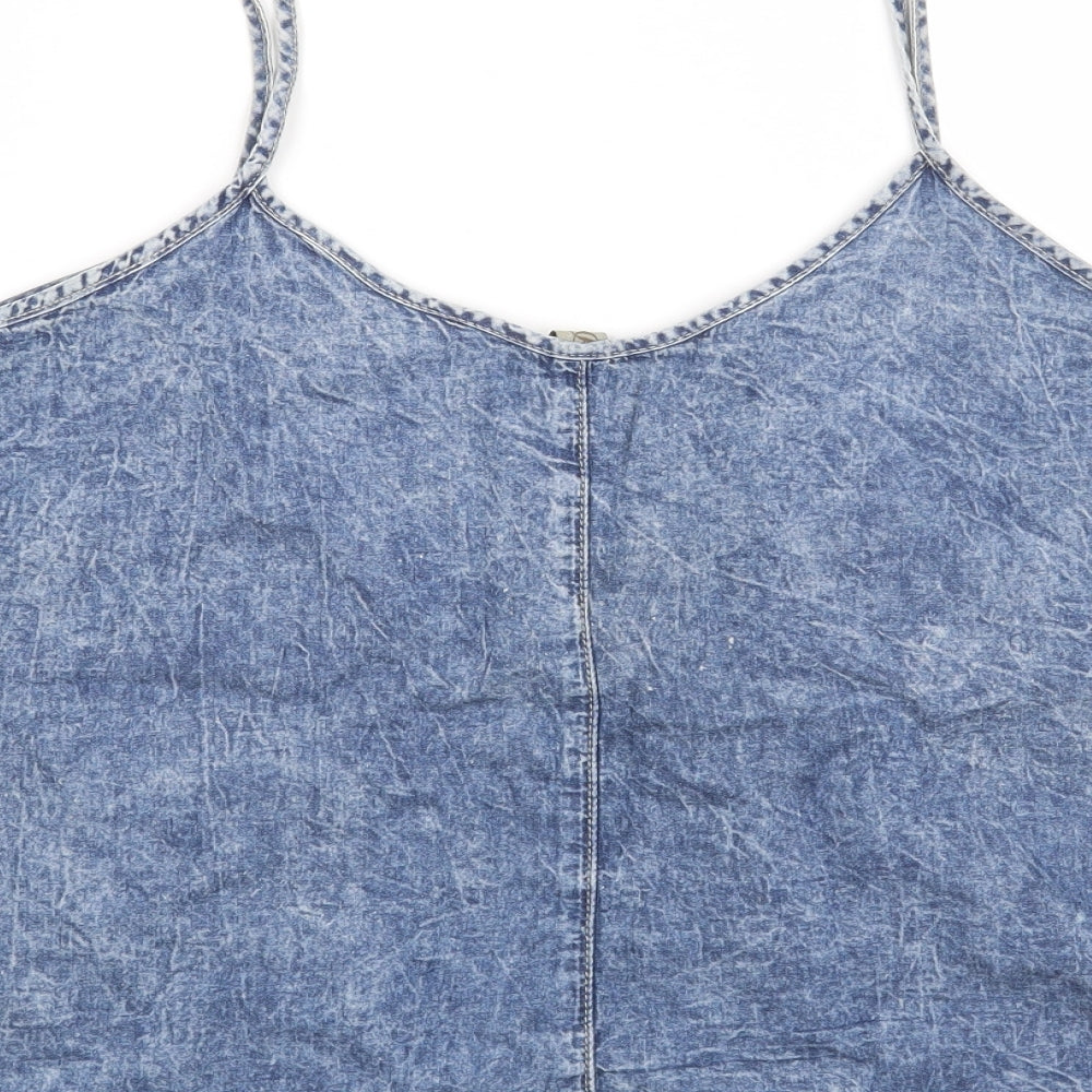 Womens UK Size 14 DENIM CO Blue Basic Blouse