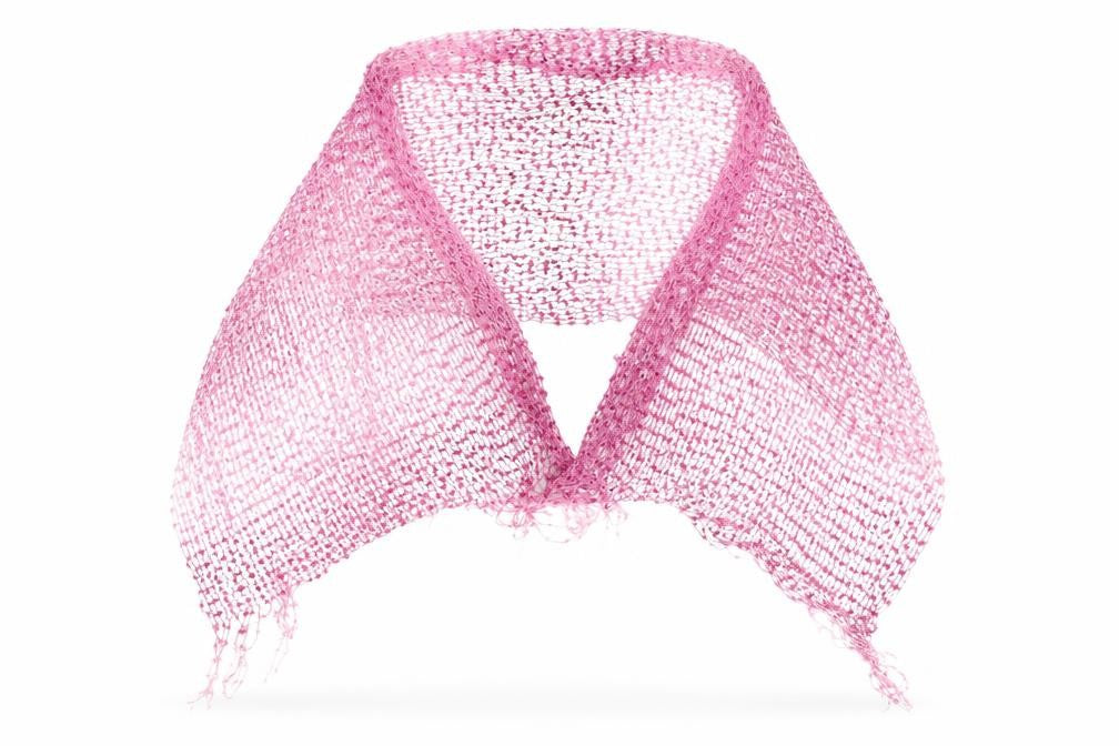 Front view of Preworn women’s pink shawl/wrap