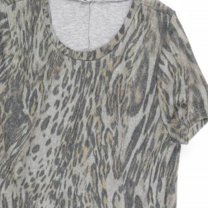 Zara Womens Grey Animal Print  Jumper Dress  Size S