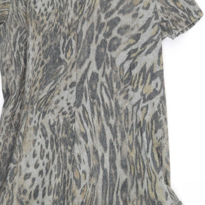 Zara Womens Grey Animal Print  Jumper Dress  Size S
