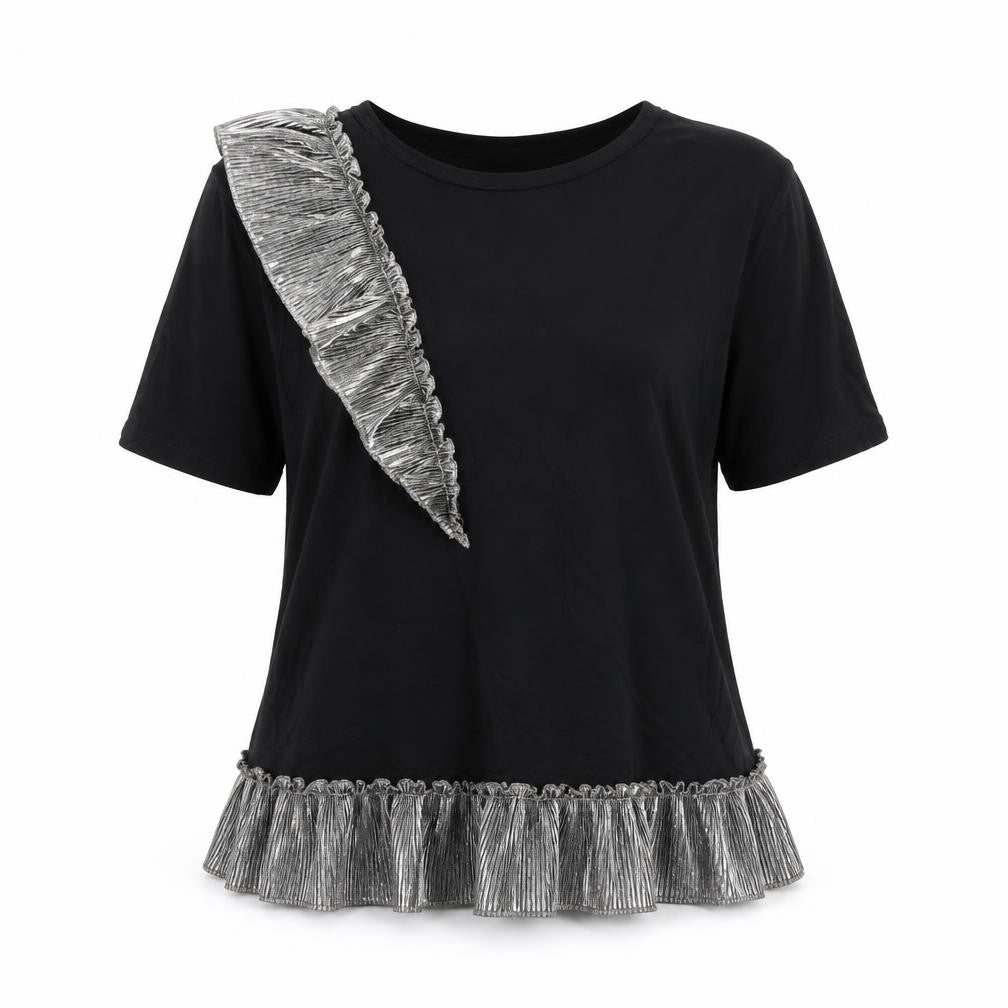 Womens UK Size 10 River Island Black Basic T-Shirt