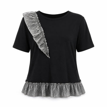 Womens UK Size 10 River Island Black Basic T-Shirt