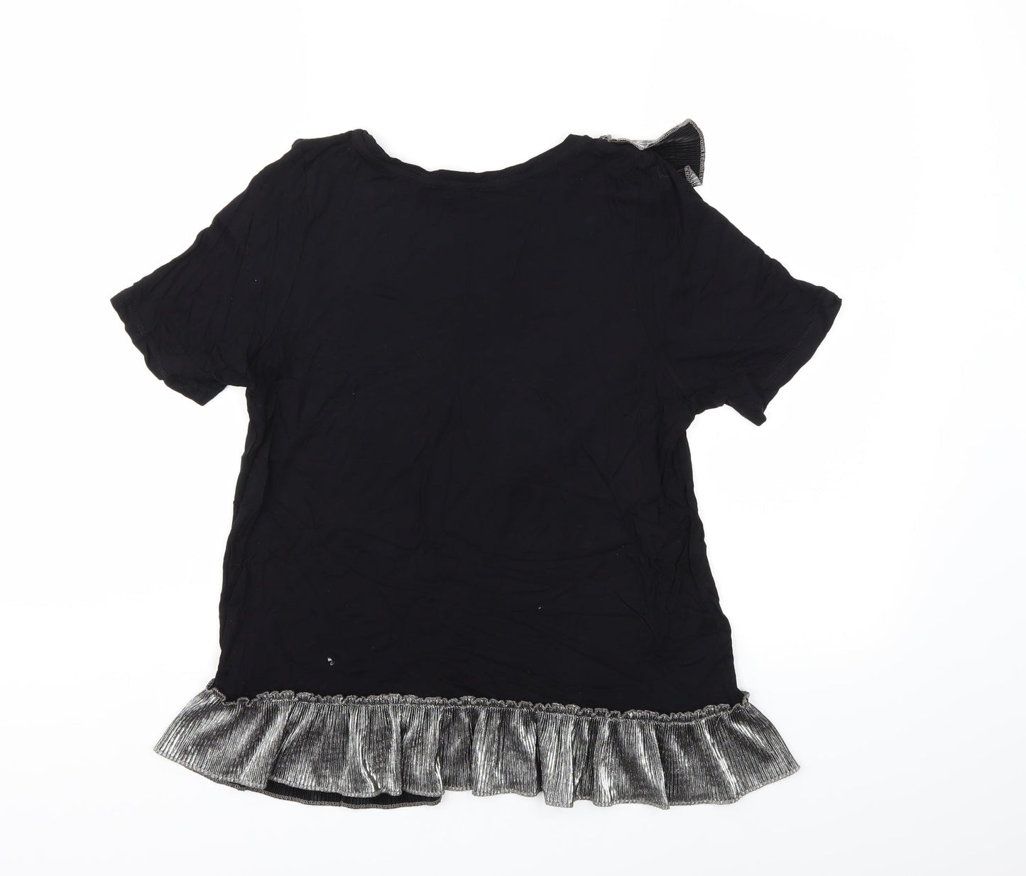 Womens UK Size 10 River Island Black Basic T-Shirt