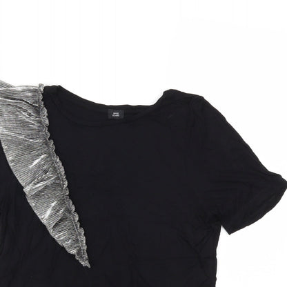 Womens UK Size 10 River Island Black Basic T-Shirt