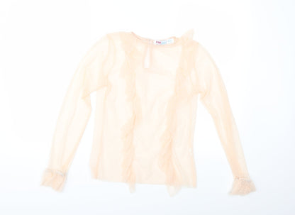Womens UK Size 10 Pink Vanilla Pink Basic Blouse