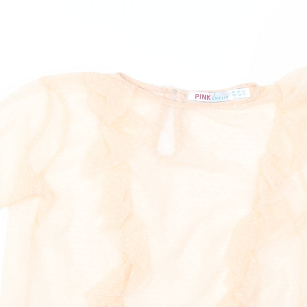 Womens UK Size 10 Pink Vanilla Pink Basic Blouse