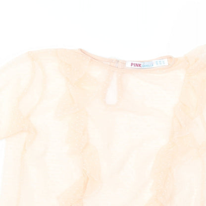 Womens UK Size 10 Pink Vanilla Pink Basic Blouse