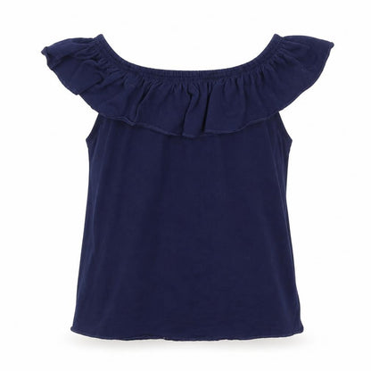 Front view of H&M girls’ blue basic blouse, size 6, years