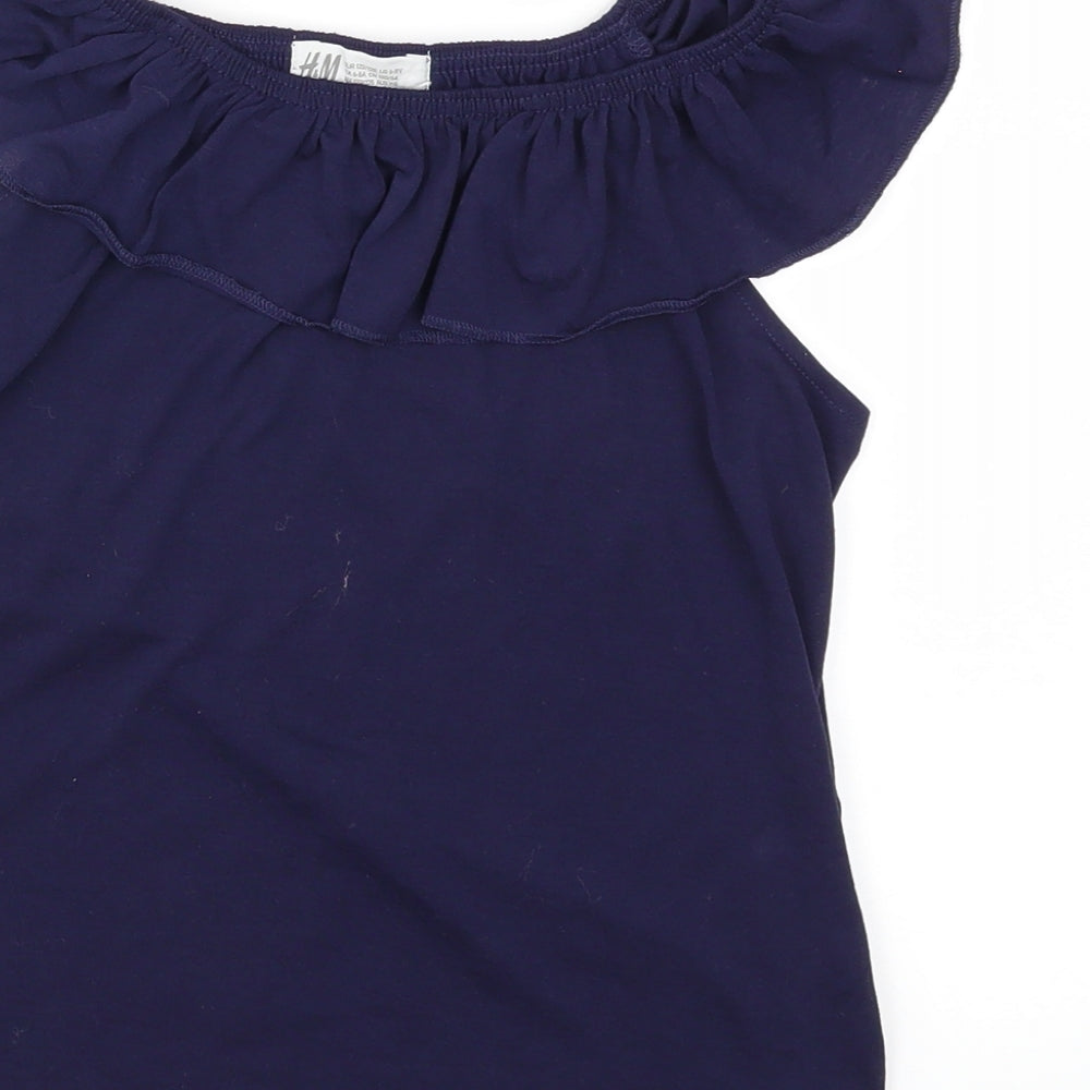 H&M Girls Blue   Basic Blouse Size 6 Years
