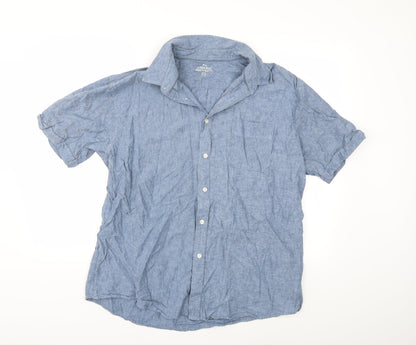 TU Mens Blue    Button-Up Size XL