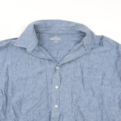 TU Mens Blue    Button-Up Size XL