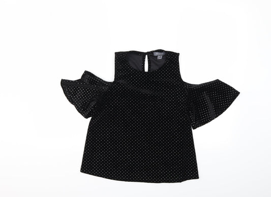 Womens UK Size 10 Atmosphere Black Basic Blouse