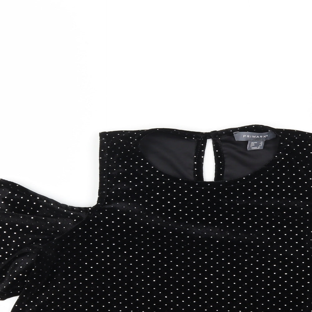 Womens UK Size 10 Atmosphere Black Basic Blouse