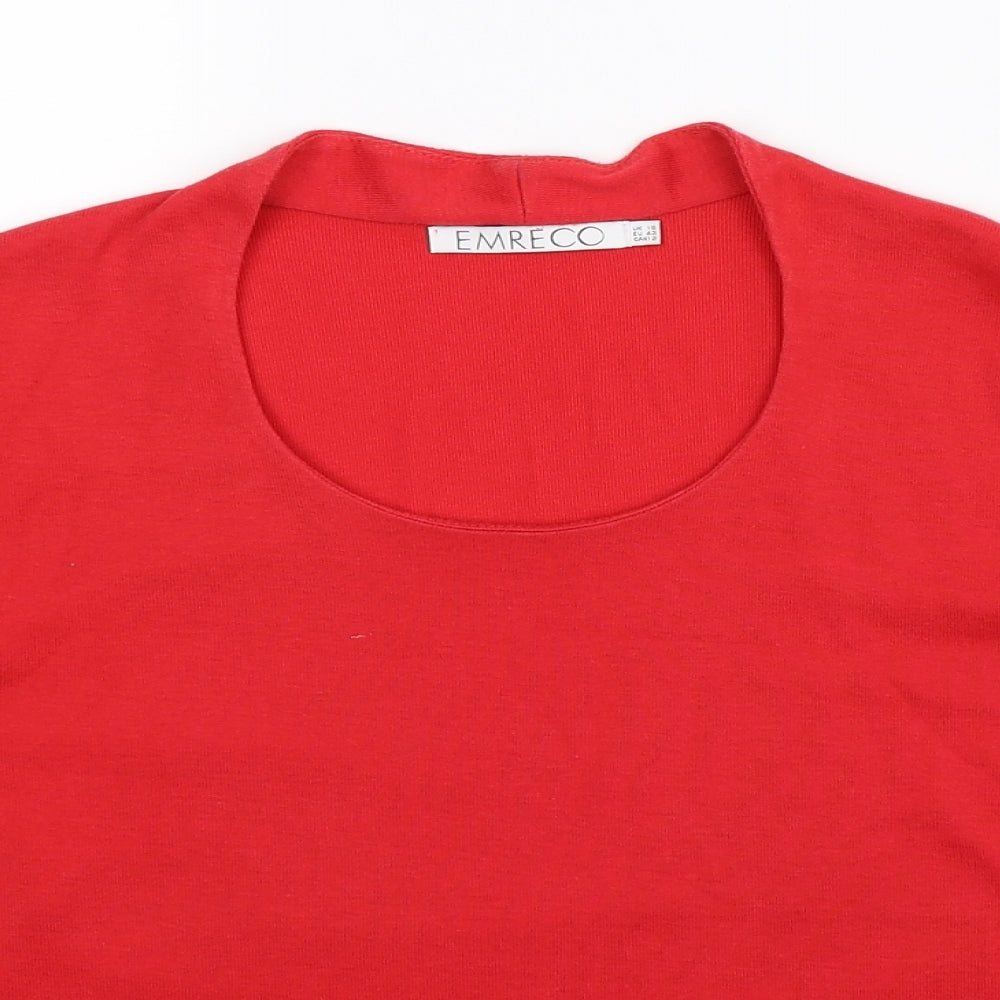 Emreco Womens Red   Pullover Sweatshirt Size 14
