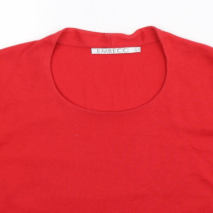 Emreco Womens Red   Pullover Sweatshirt Size 14