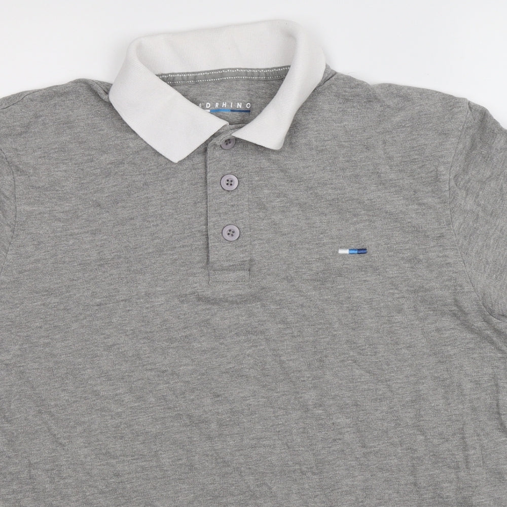 Bad Rhino Mens Grey    Polo Size M