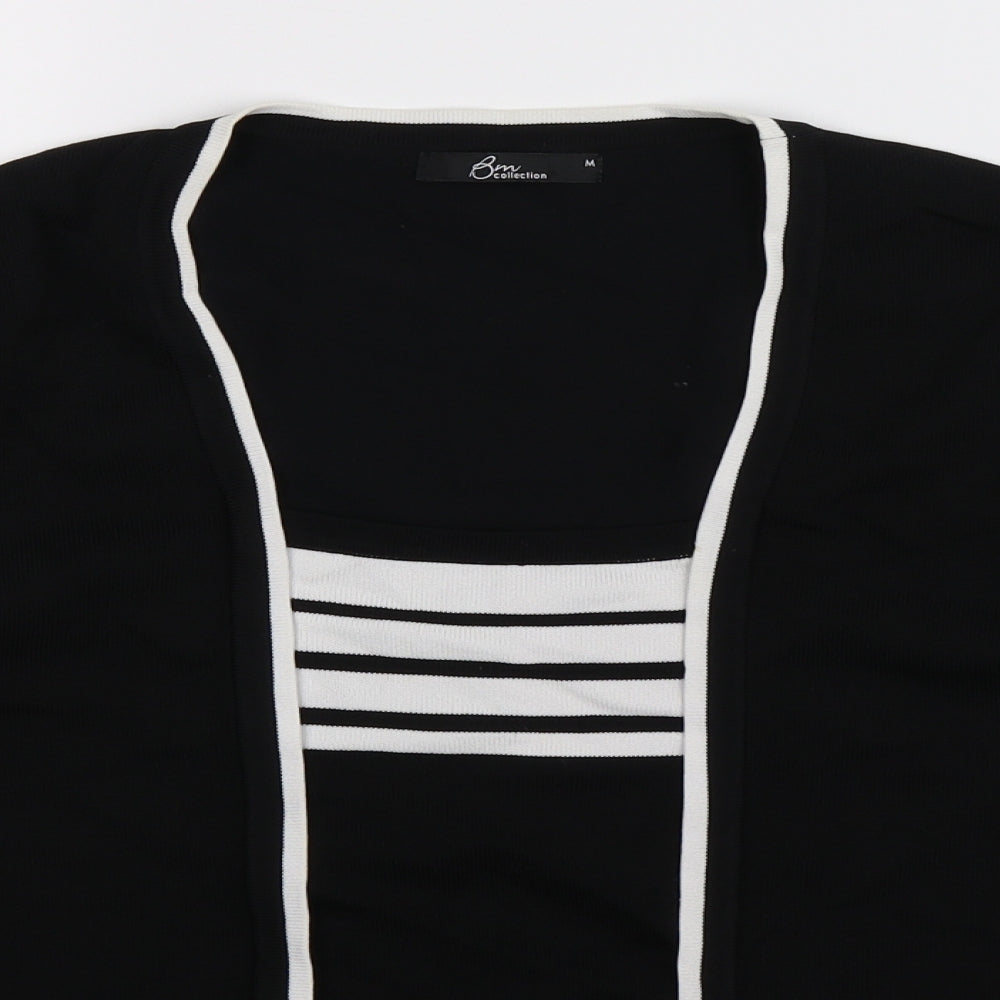 BM Womens Black Striped Knit Pullover Jumper Size M