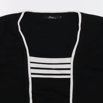 BM Womens Black Striped Knit Pullover Jumper Size M