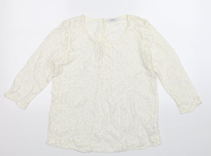 Additional front view of George women’s white knit jumper, size UK 12