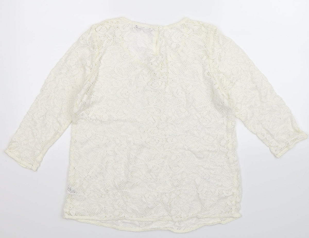 Back view of George women’s white knit jumper, size UK 12